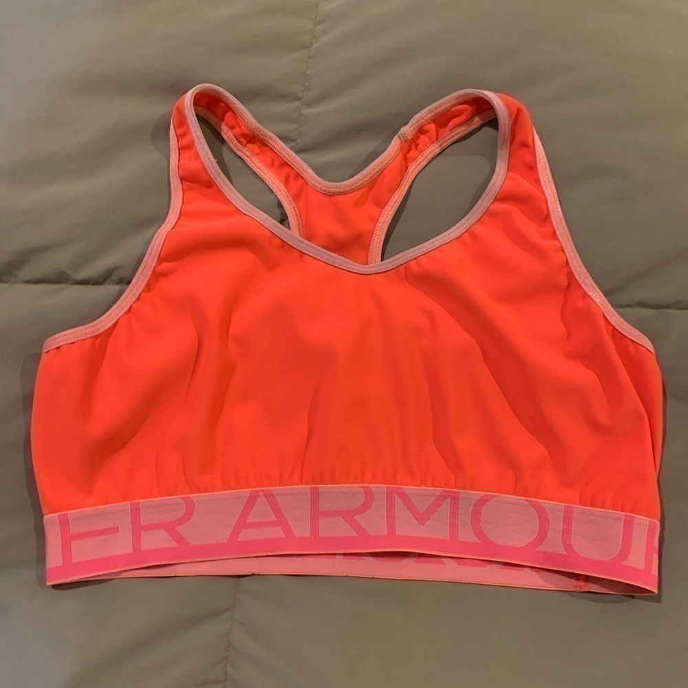 Under Armour Peach/Orange Sport Bra/Bust approx 30​​​​​​​​​​​​​​​​​​